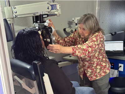 Patient receiving exam