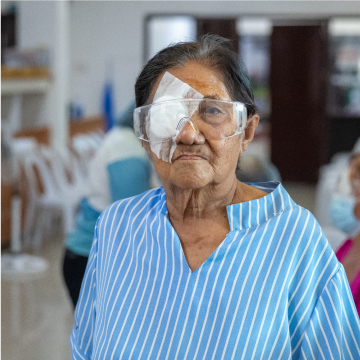 Rene with eye patch.